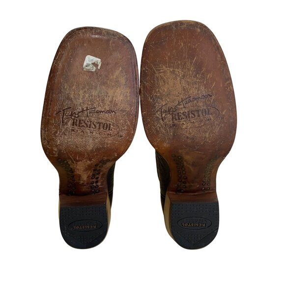 Resistol Ranch Red & Black Leather Tuff Hedeman Handcrafted Western Boots Sz 7B - Picture 8 of 10